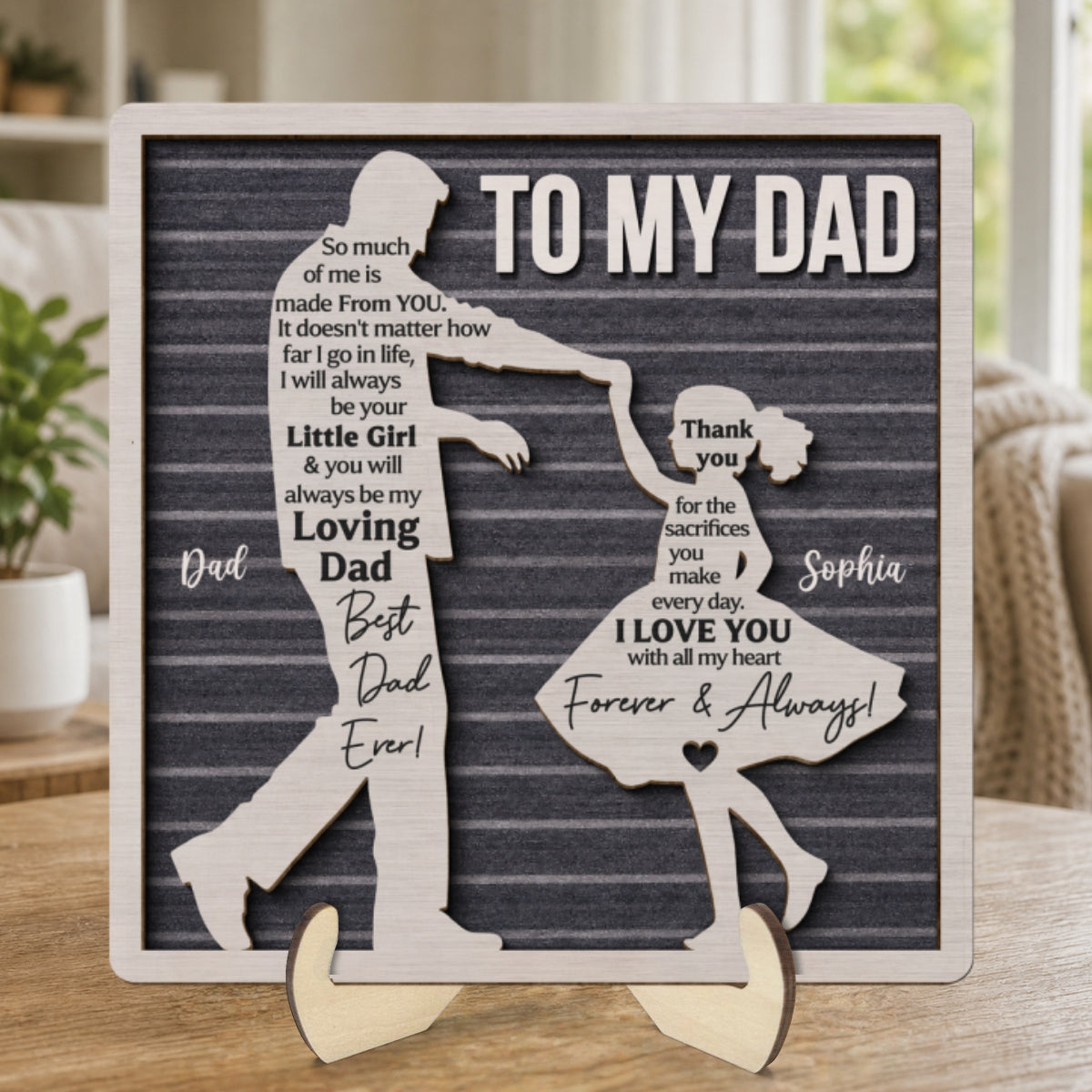 I Will Always Be Your Little Girl Father & Daughter Dancing - Personalized 2-Layered Wooden Plaque - Sentimental Father's Day Gift For Dad From Daughter