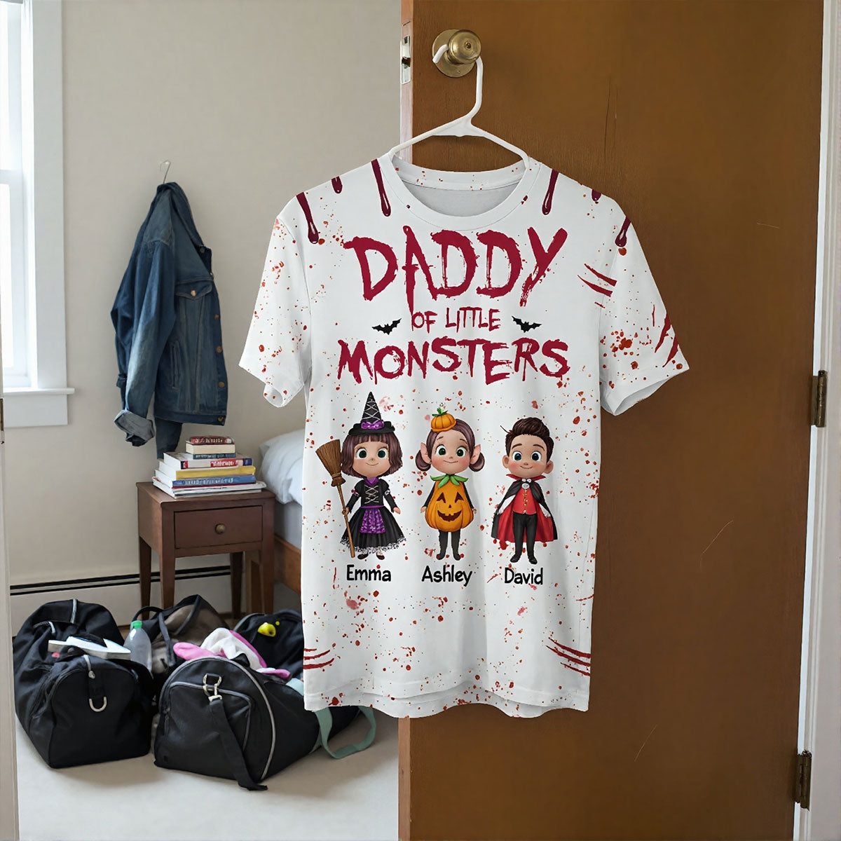 Halloween Mommy Daddy Of The Monsters Cute Kids Personalized 3D Shirt
