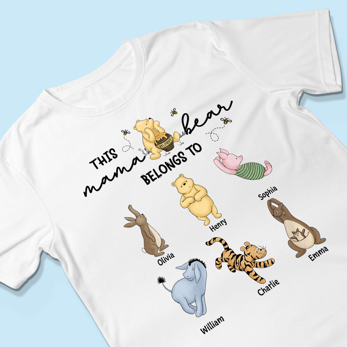 This Mama Bear Belongs To Cute Characters Personalized Shirt, Mother‘s Day Gift For Mom Grandma