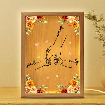 Mom Holding Children Hands Personalized Frame Light Box