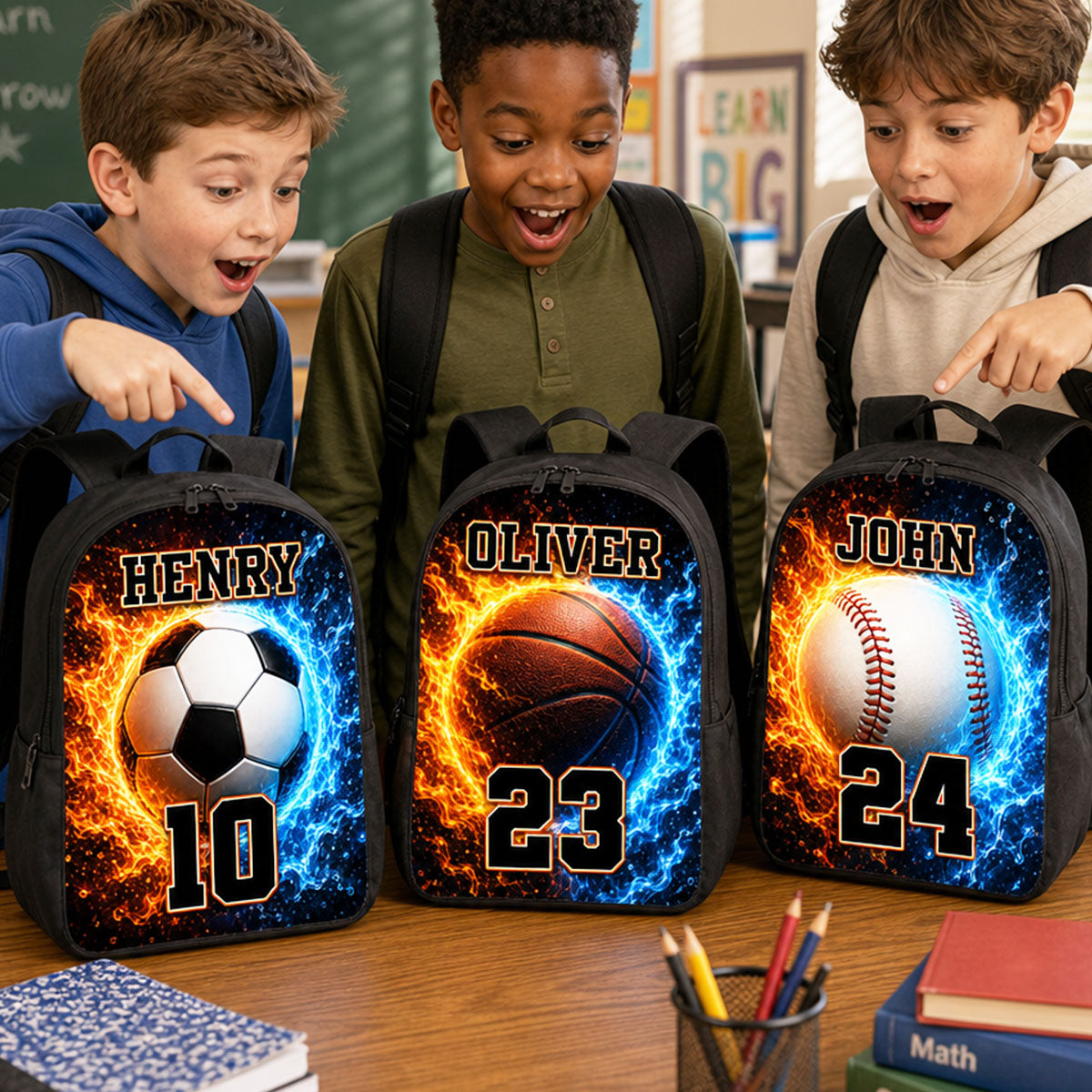 Firestorm Balls for Boys Girls - Personalized Backpack - Back to School Backpack for Kids