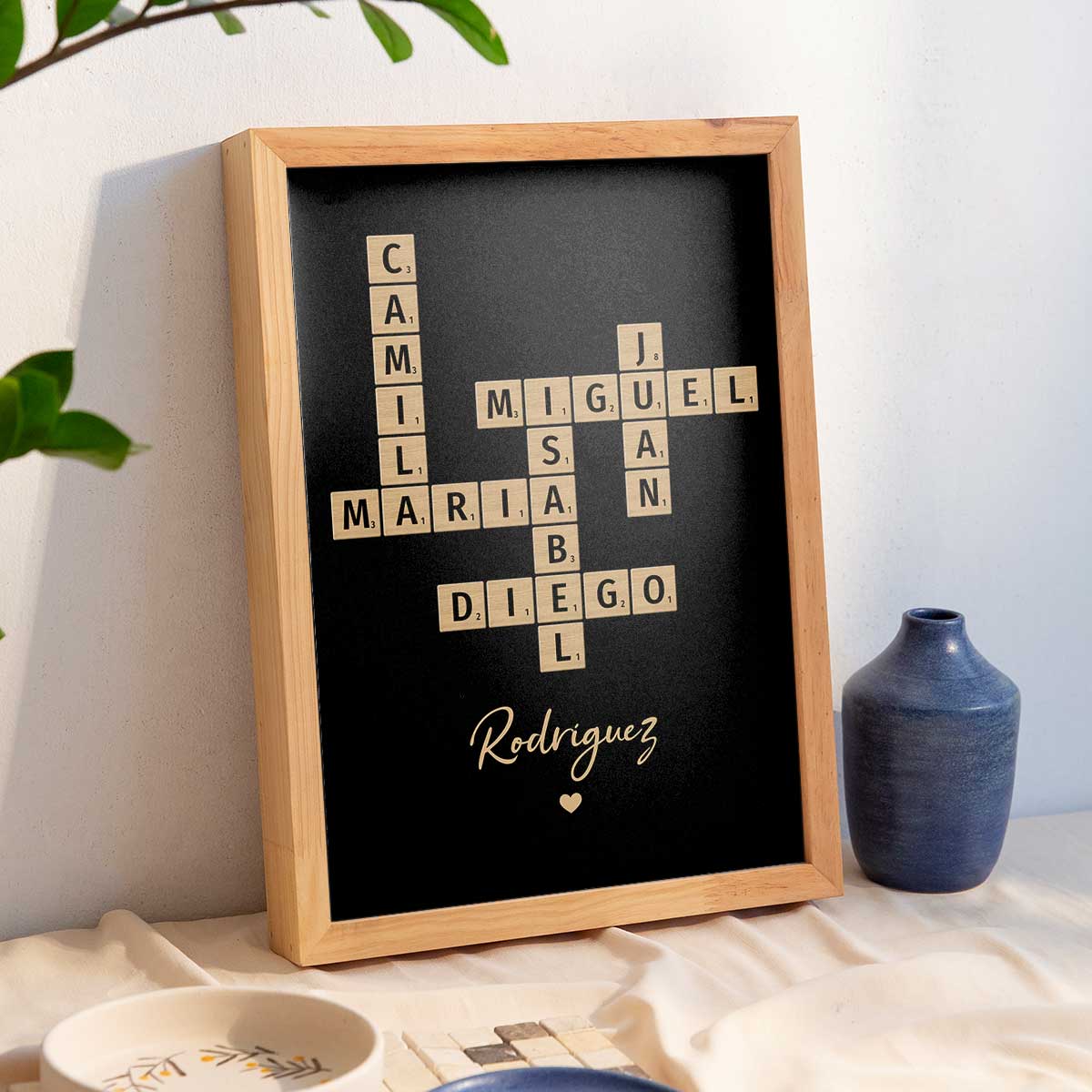 Arte de Crucigrama Familiar - Creado en un Momento, Atesorado para Siempre Póster Personalizado