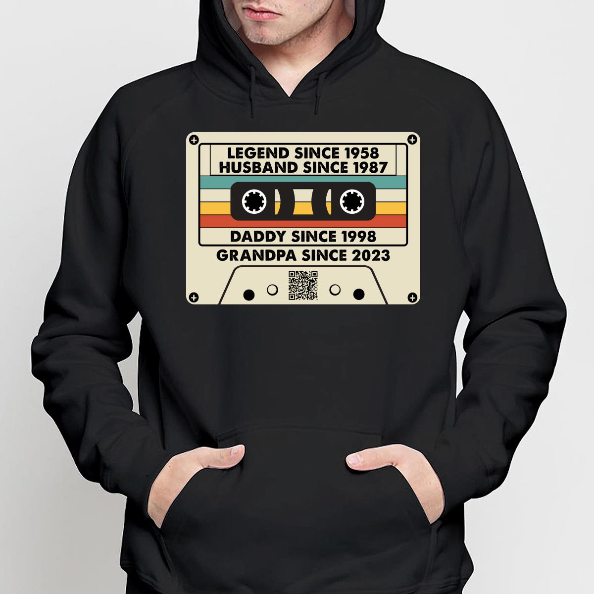 Legend Since Cassette Tape QR Code Father‘s Day Personalized Shirt