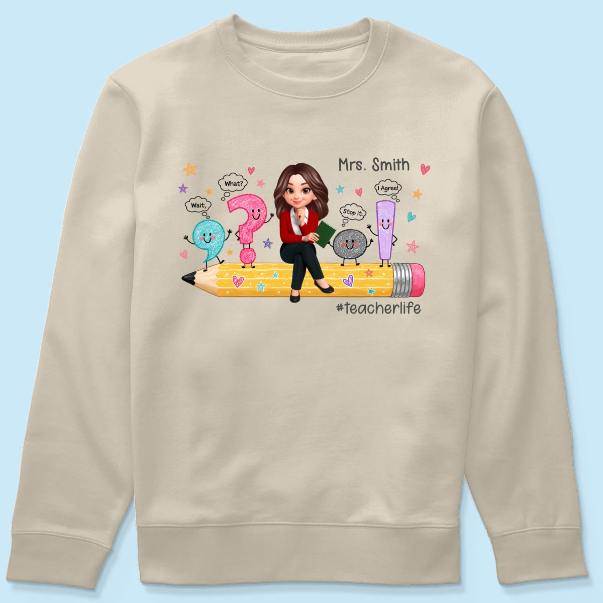 Funny Grammar Teacher Life - Personalized Shirt - Back To School Gift For Teacher