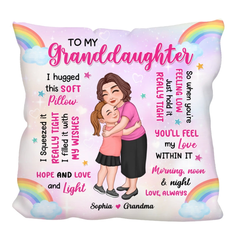 Colorful Lovely Grandma Grandson Granddaughter Gift For Grandchildren Personalized Pillow