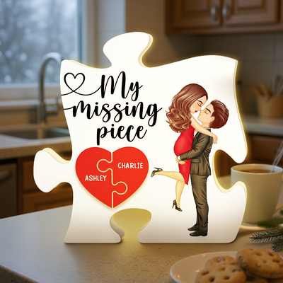 Couple My Missing Piece - Personalized Light Box - Heartwarming Gift For Couple
