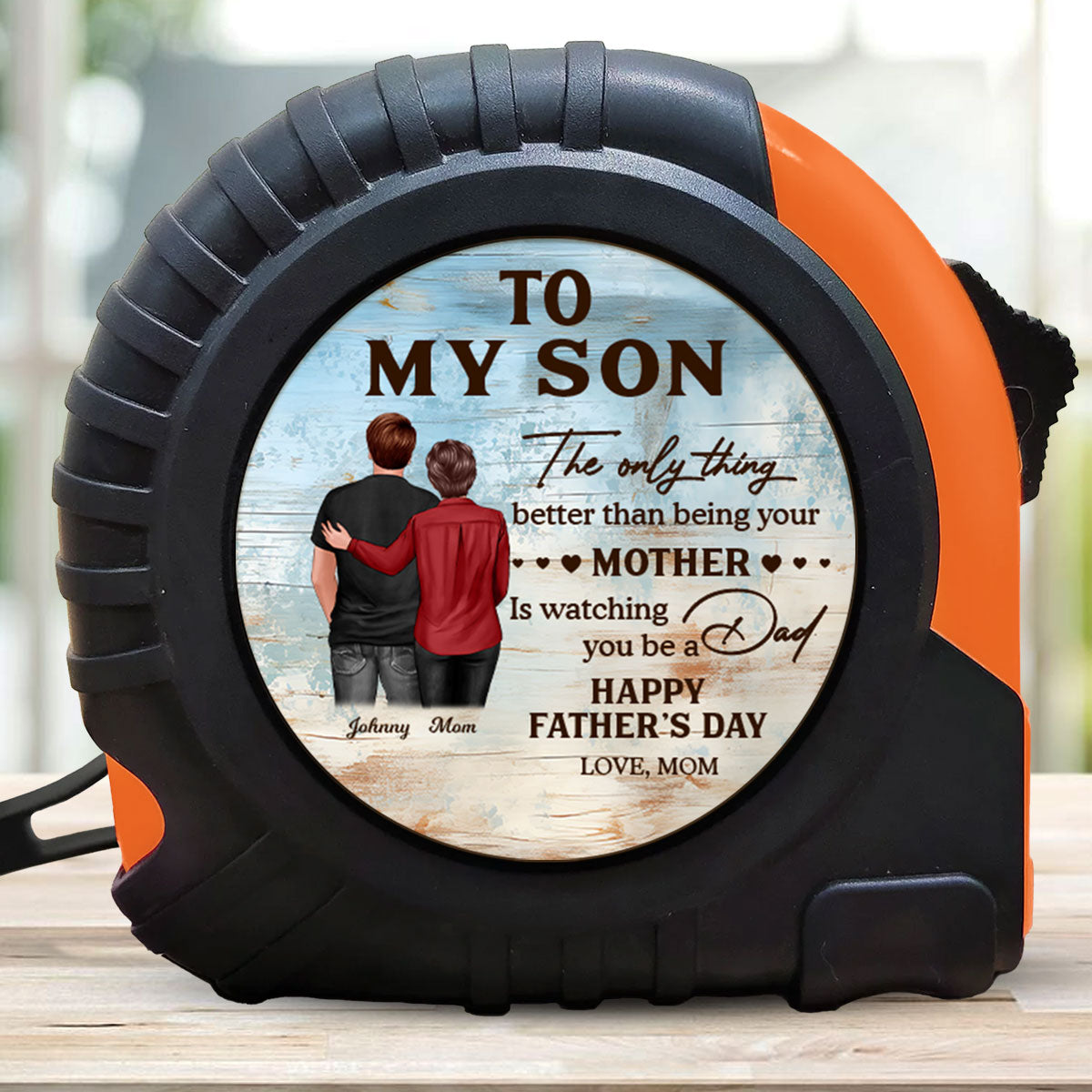 To My Son From Mom Happy Father's Day Personalized Tape Measure, Gift For Son