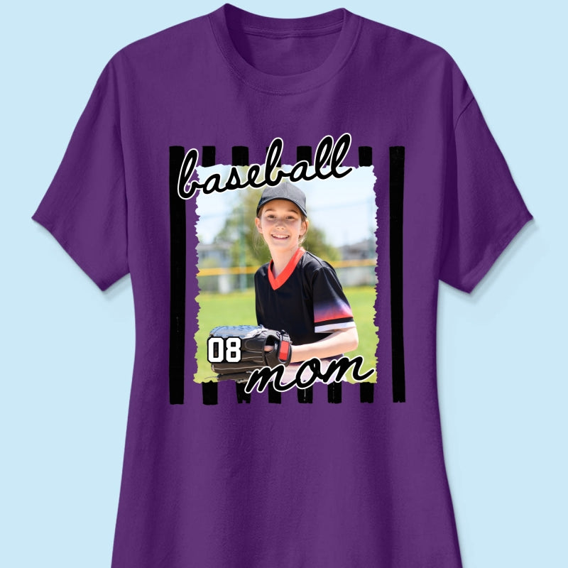 Baseball Mom Photo - Personalized Shirt - Mother's Day Gift for Mom, Wife