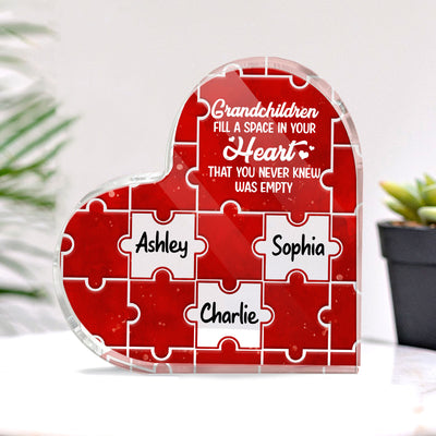 Grandchildren Fill A Space In Your Heart Grandma Mother‘s Day Gift Personalized Acrylic Heart Plaque