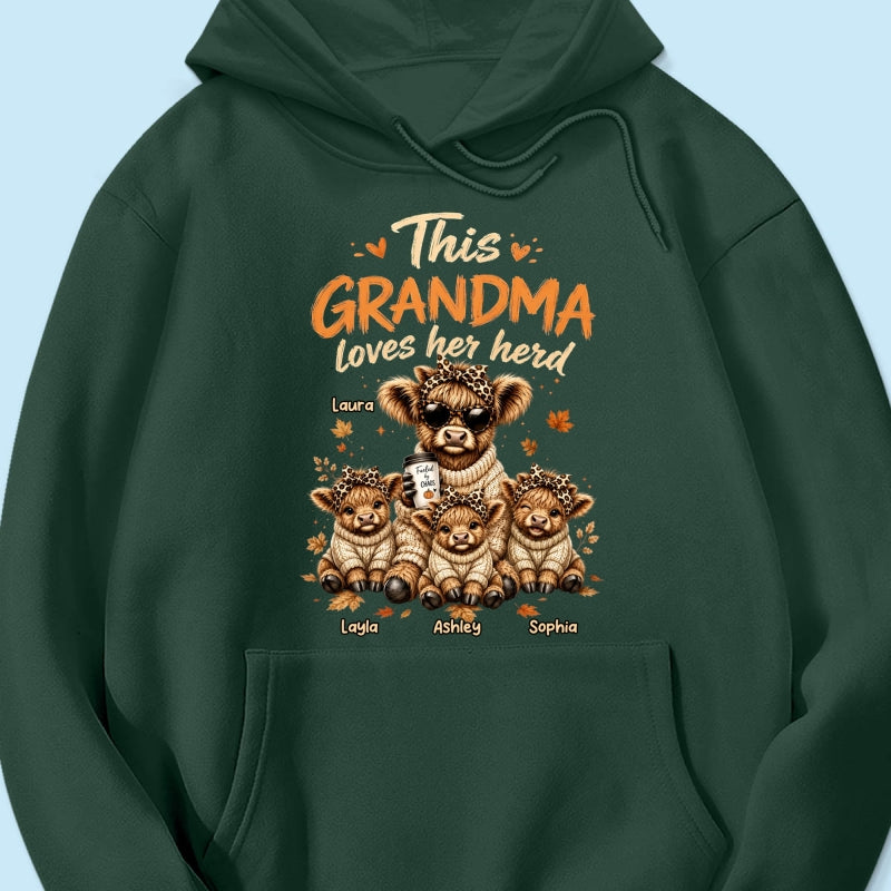This Grandma Loves Her Herd Fall Season - Personalized Shirt - Cozy Autumn Tee for Grandma