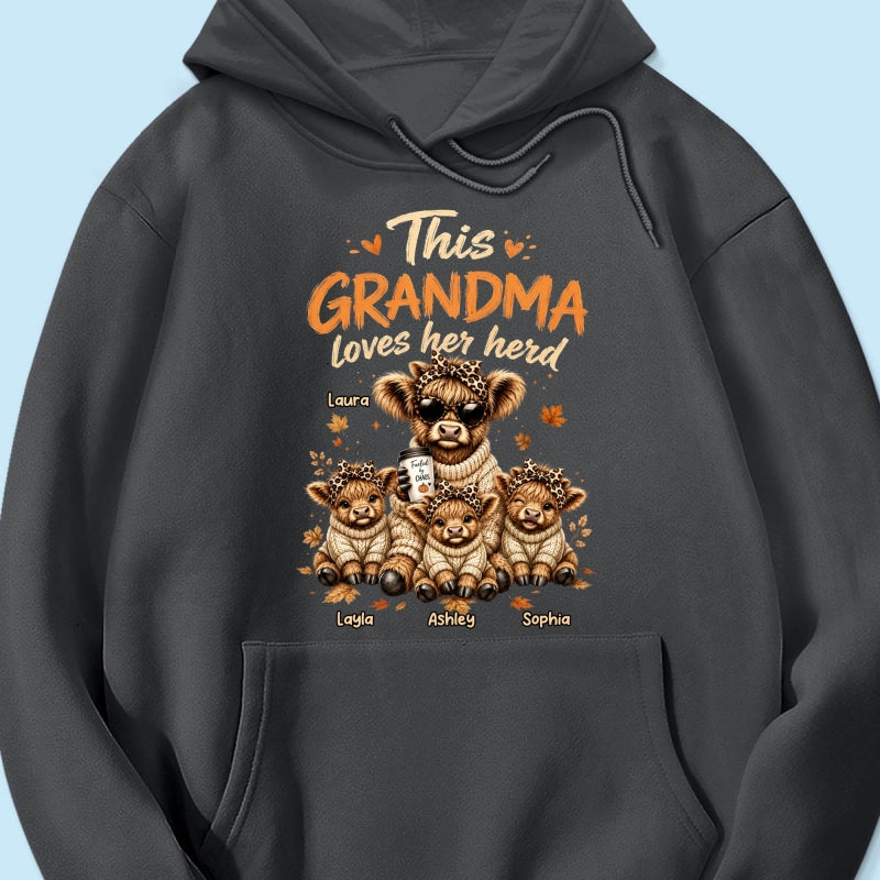 This Grandma Loves Her Herd Fall Season - Personalized Shirt - Cozy Autumn Tee for Grandma