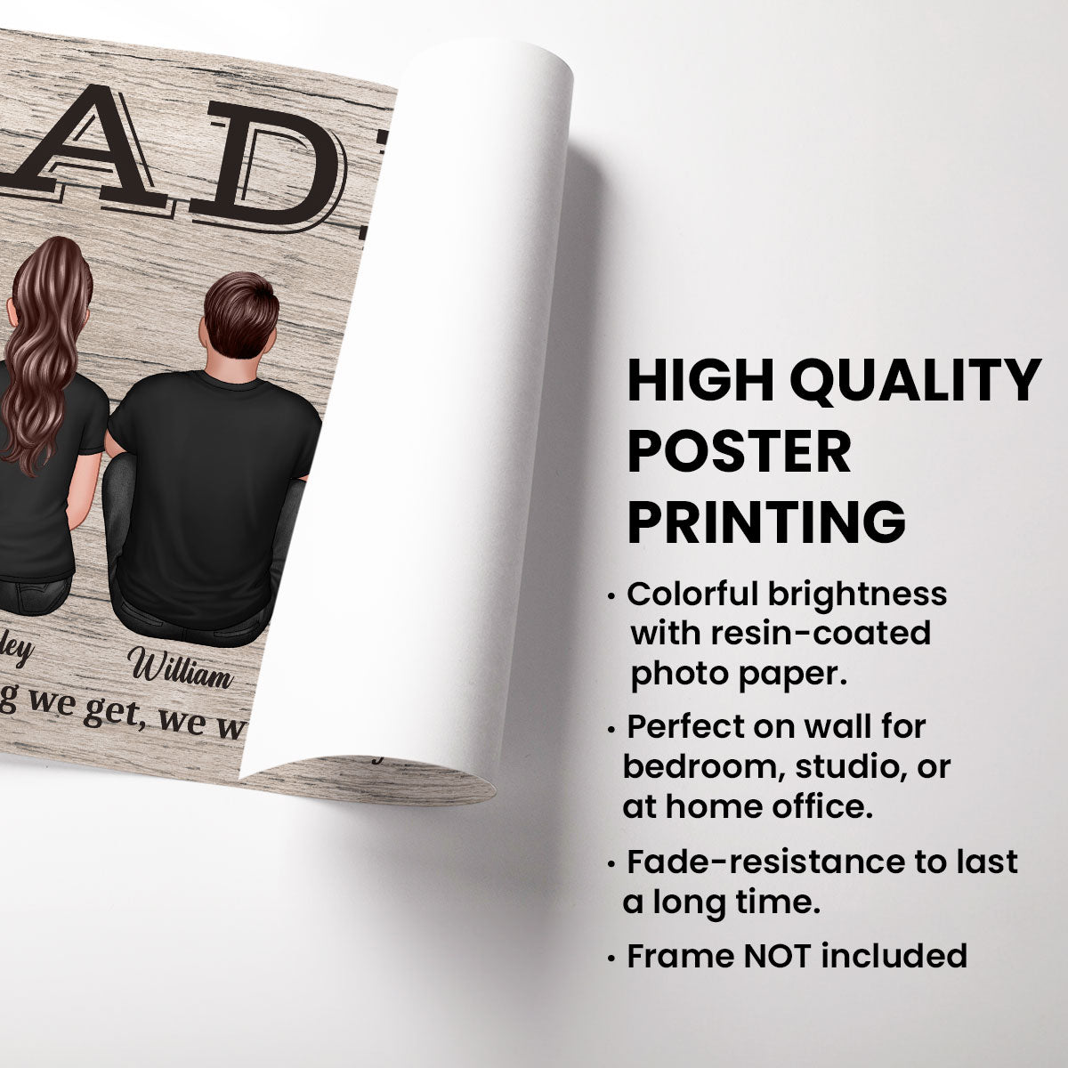 Daddy No Matter How Big We Get Gift For Dad Personalized Horizontal Poster