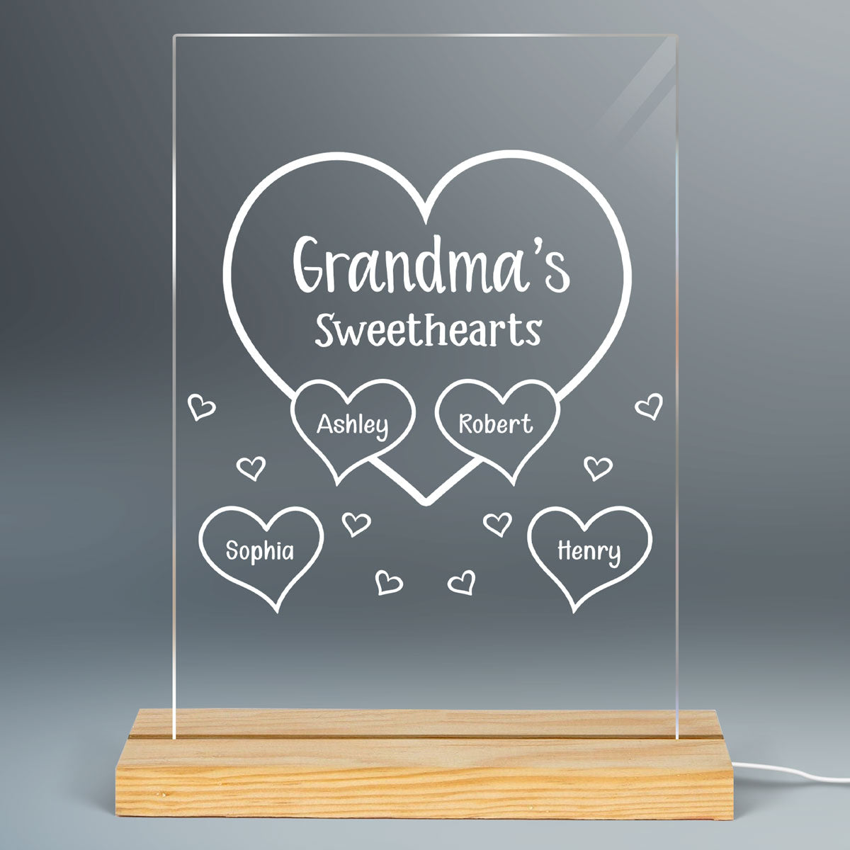 Grandma Mom Sweetheart Personalized Plaque LED Night Light