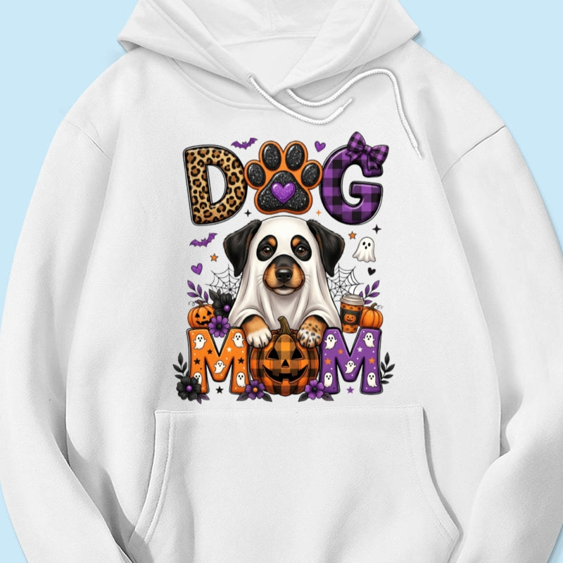 Halloween Dog Mom - Personalized Shirt - Custom Dog Photo, Fall Pumpkin Halloween Trendy Tee for Dog Moms