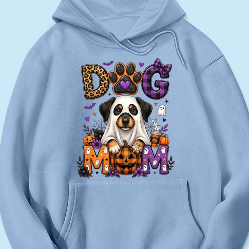 Halloween Dog Mom - Personalized Shirt - Custom Dog Photo, Fall Pumpkin Halloween Trendy Tee for Dog Moms