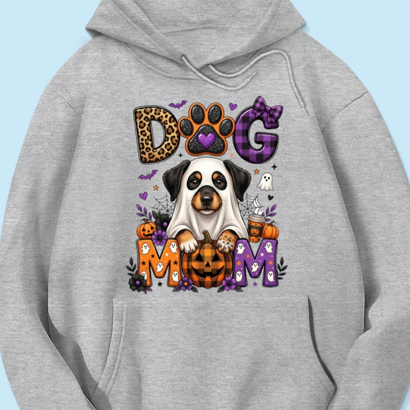 Halloween Dog Mom - Personalized Shirt - Custom Dog Photo, Fall Pumpkin Halloween Trendy Tee for Dog Moms