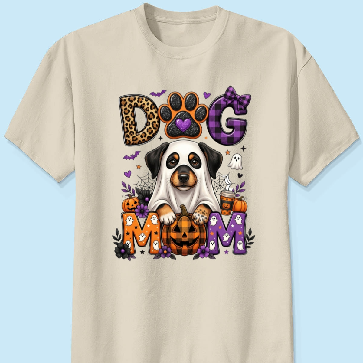Halloween Dog Mom - Personalized Shirt - Custom Dog Photo, Fall Pumpkin Halloween Trendy Tee for Dog Moms