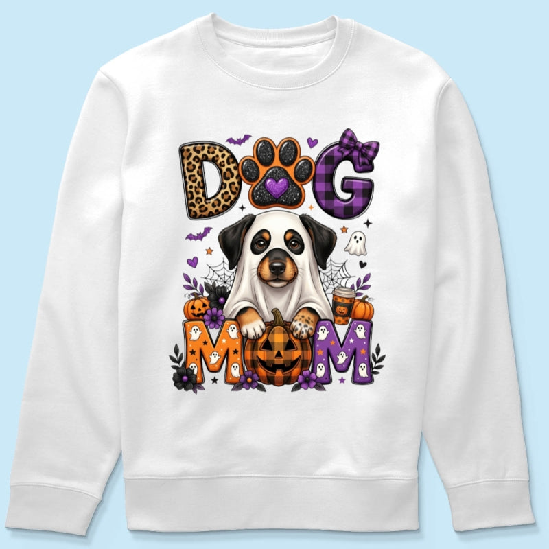 Halloween Dog Mom - Personalized Shirt - Custom Dog Photo, Fall Pumpkin Halloween Trendy Tee for Dog Moms