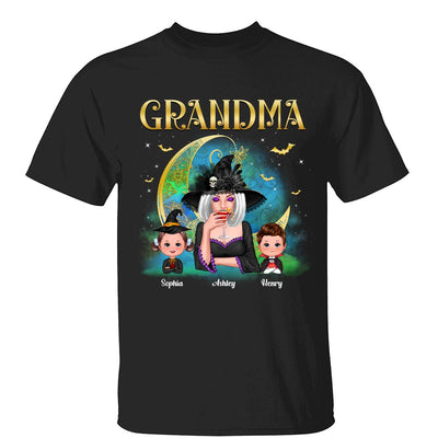 Halloween Grandma Mom Mandala Moon Personalized Shirt