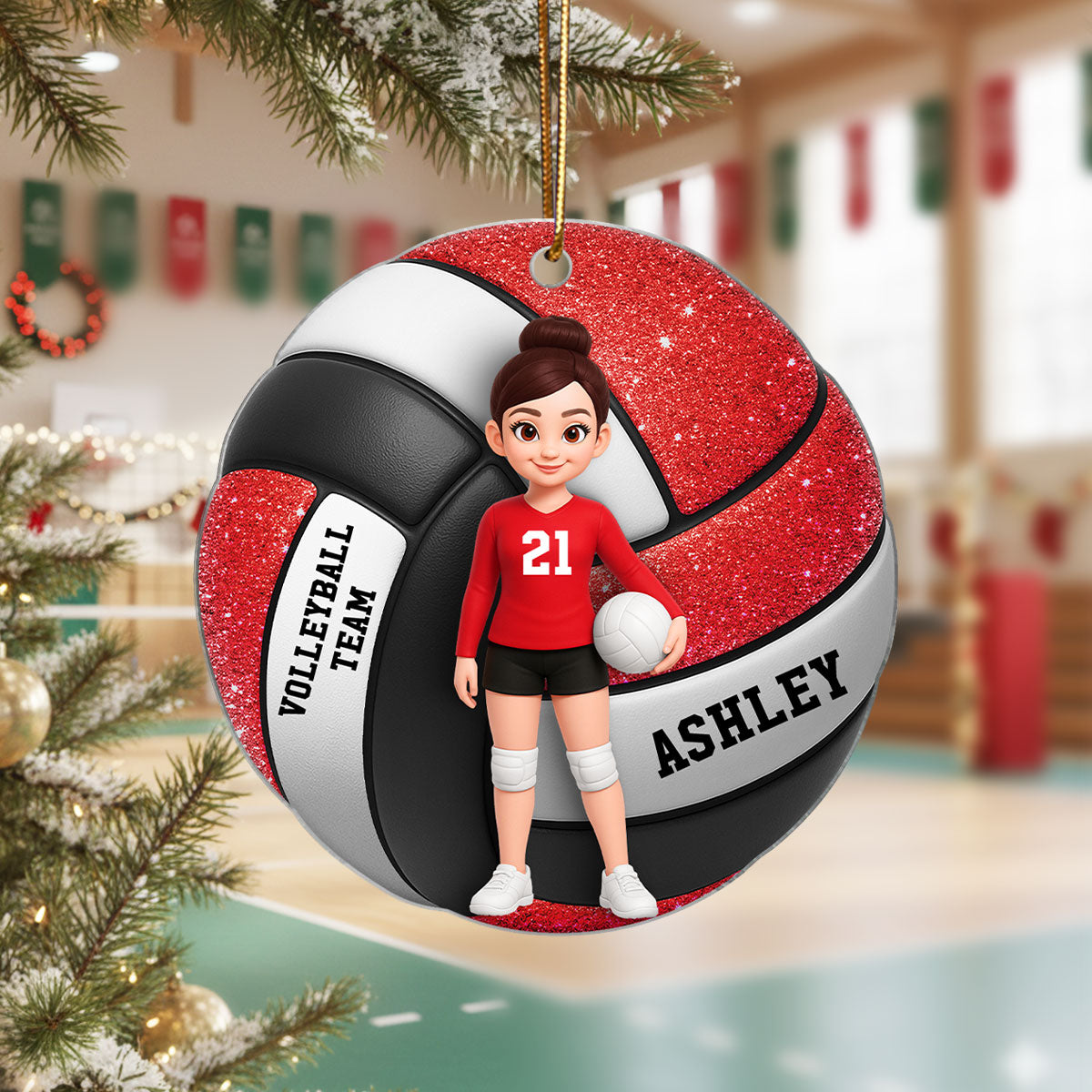 Volleyball Boy & Girl 2D Flat - Personalized Acrylic Ornament