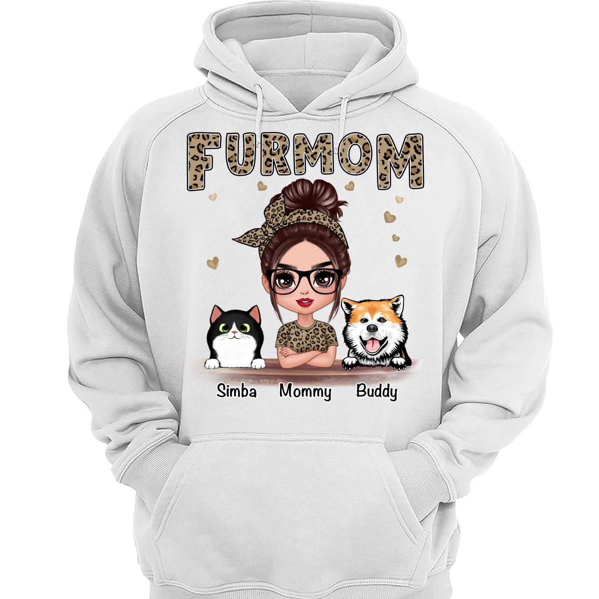 Leopard Shirt Fur Mom Dogs Cats Personalized Shirt