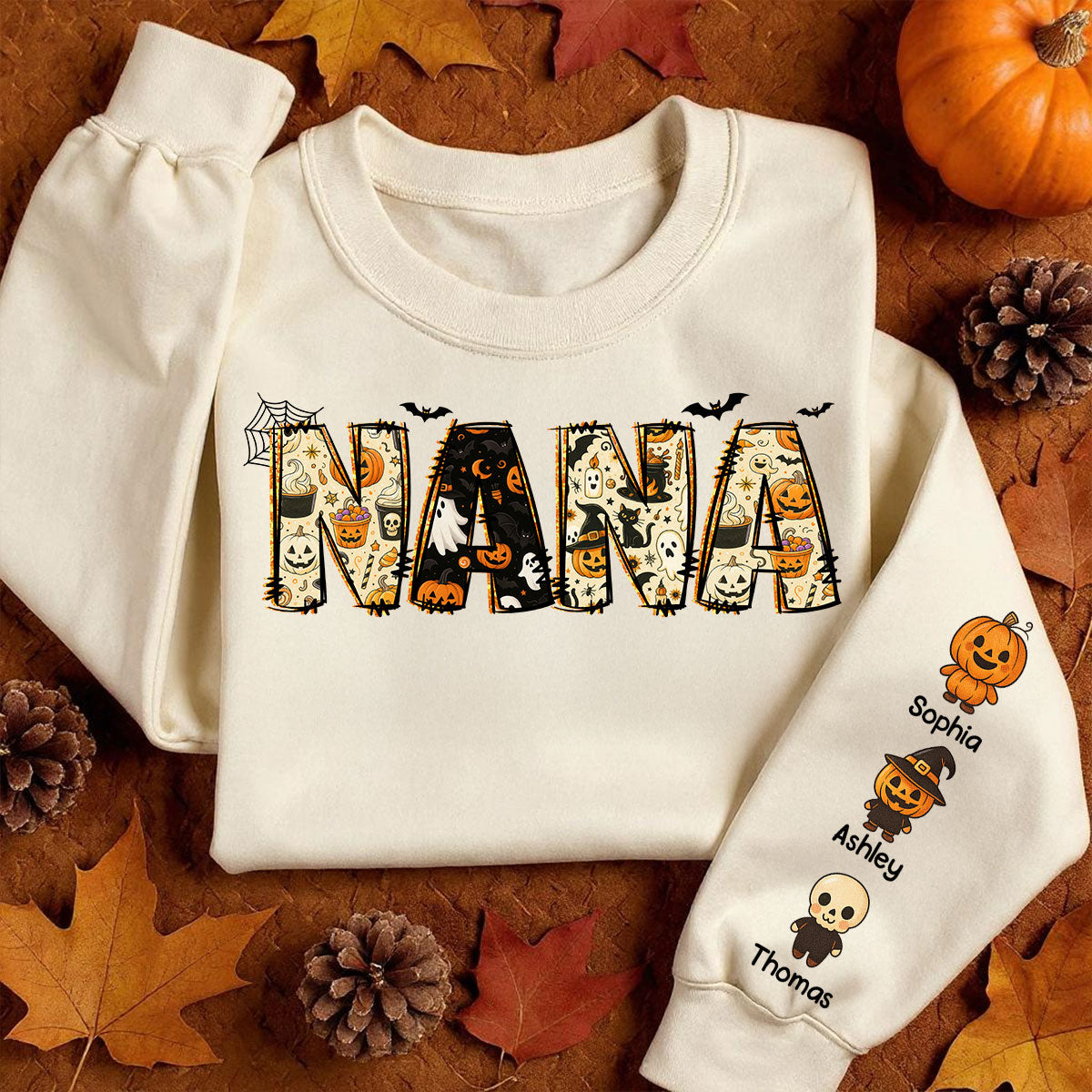 Personalized Halloween Mama Grandma Sweatshirt, Spooky Gift for Mom Grandma