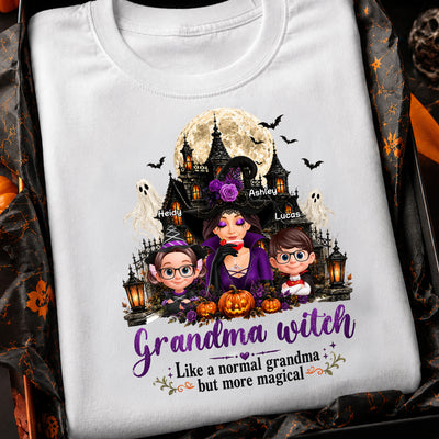 Grandma Witch More Magical - Personalized Shirt - Trendy Halloween Tee for Grandma