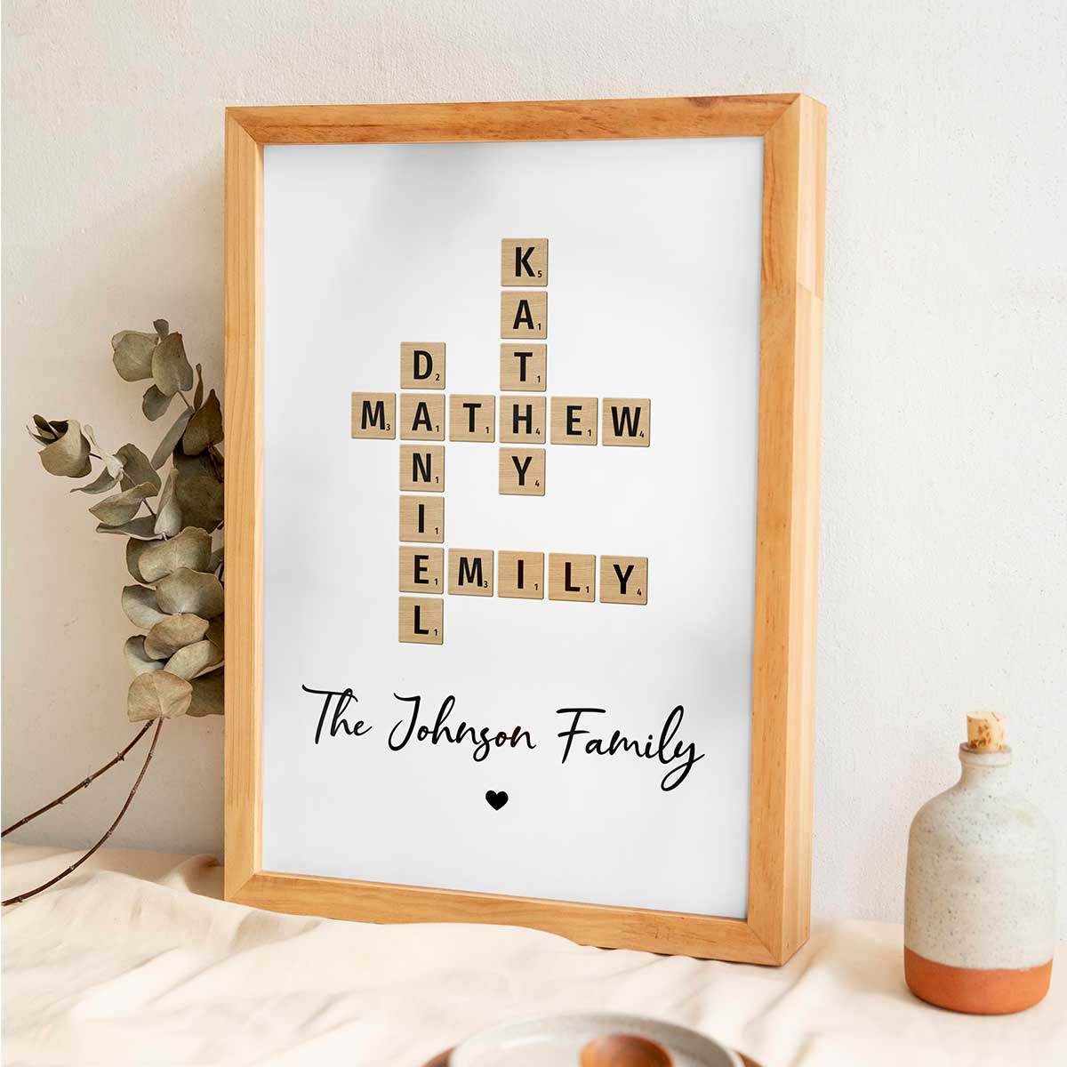 [FREE DELIVERY - Limited Time Offer] Unique Family Home Decor Make Your Own Crossword Puzzle Personalized Poster