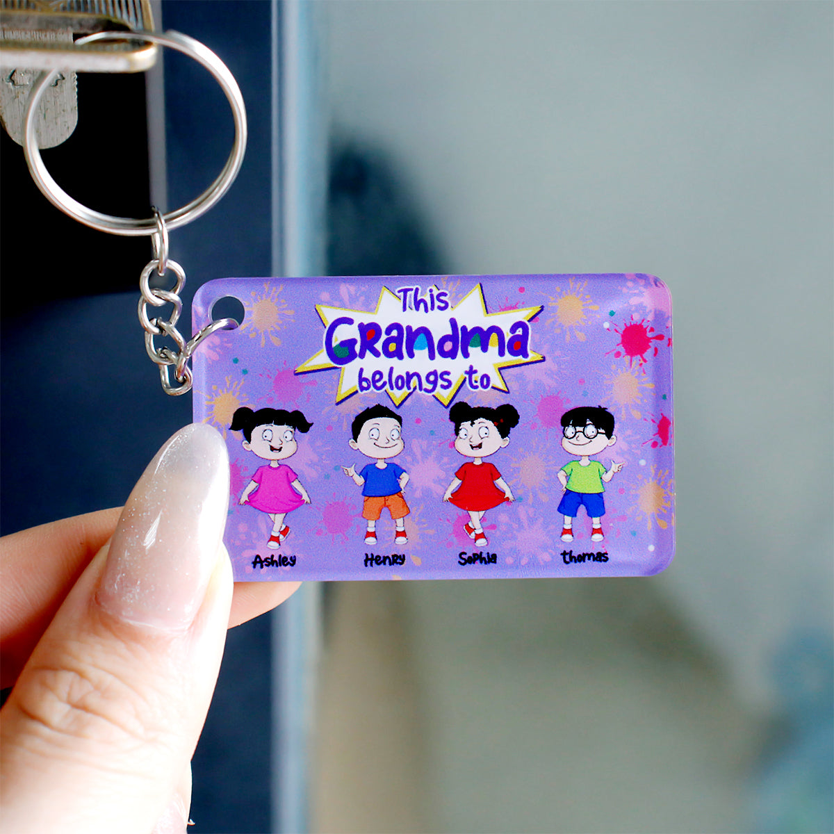 This Grandma Belong To Adorable Kids Personalized Keychain, Gift For Grandma