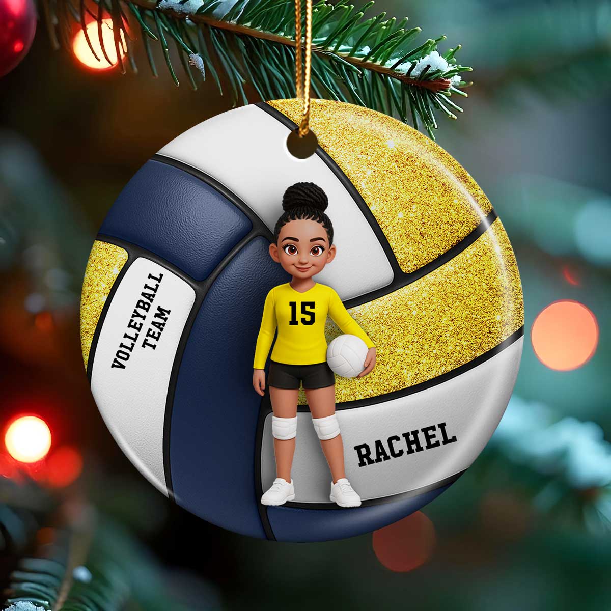 Volleyball Girl 3D Effect - Personalized Ceramic Ornament