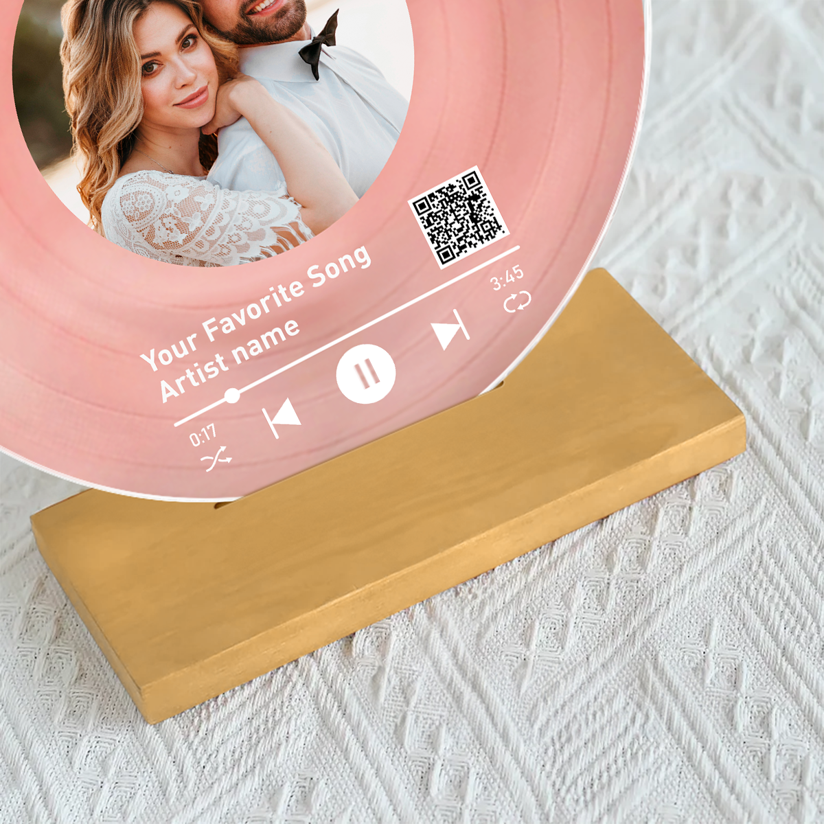 Couple Wedding Song Vinyl Photo Acrylic Song Plaque, Personalized Gift For Her, For Him, Heartfelt Wedding Gift, Anniversary Gift