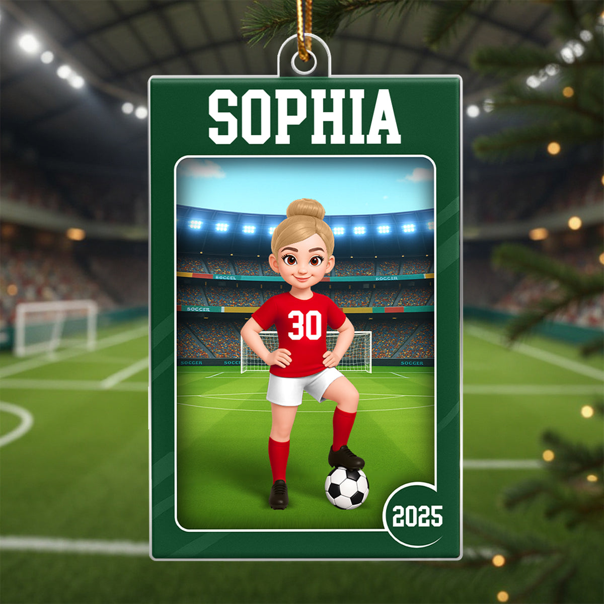 Soccer Boy Girl 3D Effect Action Figure - Personalized Acrylic Ornament