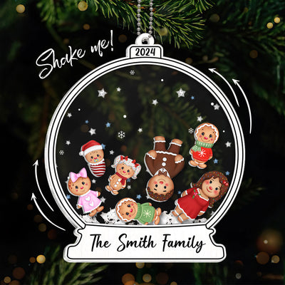 Gingerbread Cookies Family Personalized Shaker Ornament, Christmas Gift