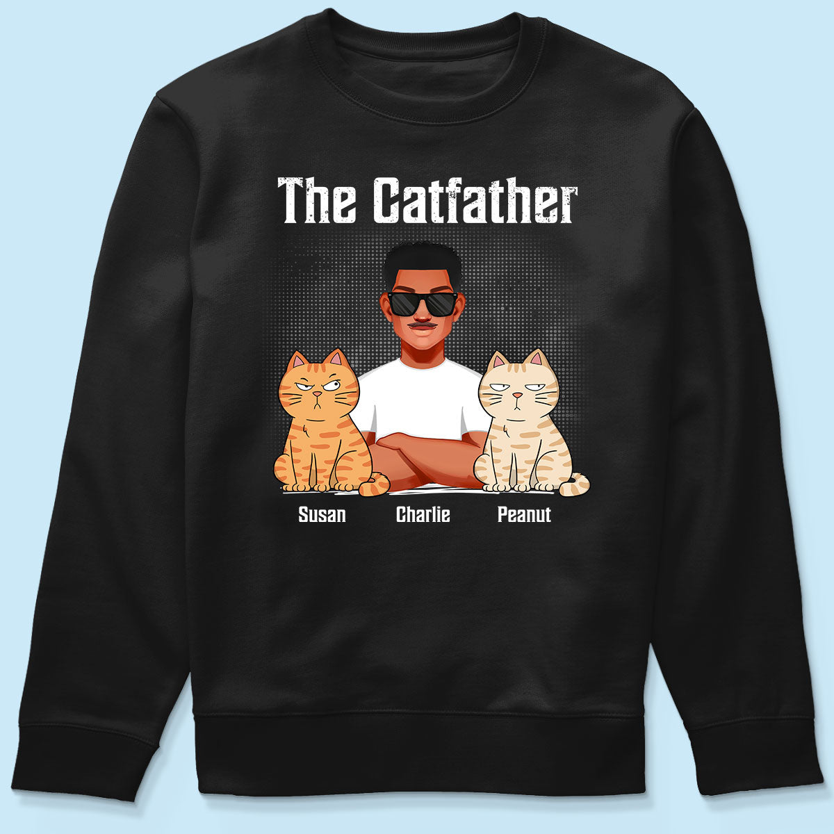 The Catfather Cat Dad Crossed Arms Personalized Shirt