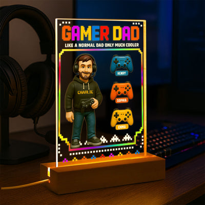 Gamer Dad Cooler Personalized LED Night Light, Father's Day gift for Gamer Dad, Gift for Husband