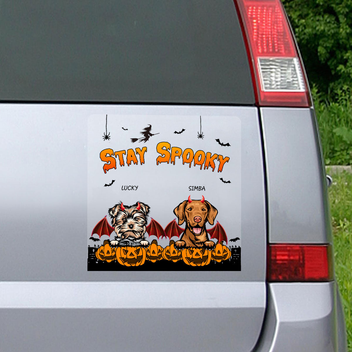 Little Monsters On Board Devil Dogs Halloween Decor Personalized Decal