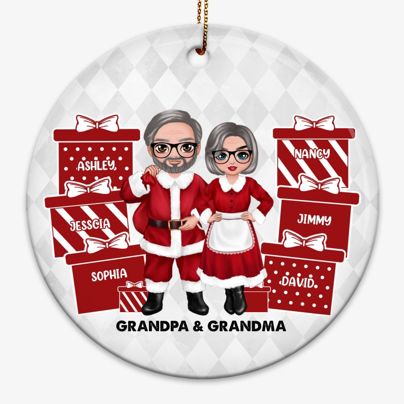 Grandma & Grandpa‘s Favorite Gifts Personalized Circle Ornament