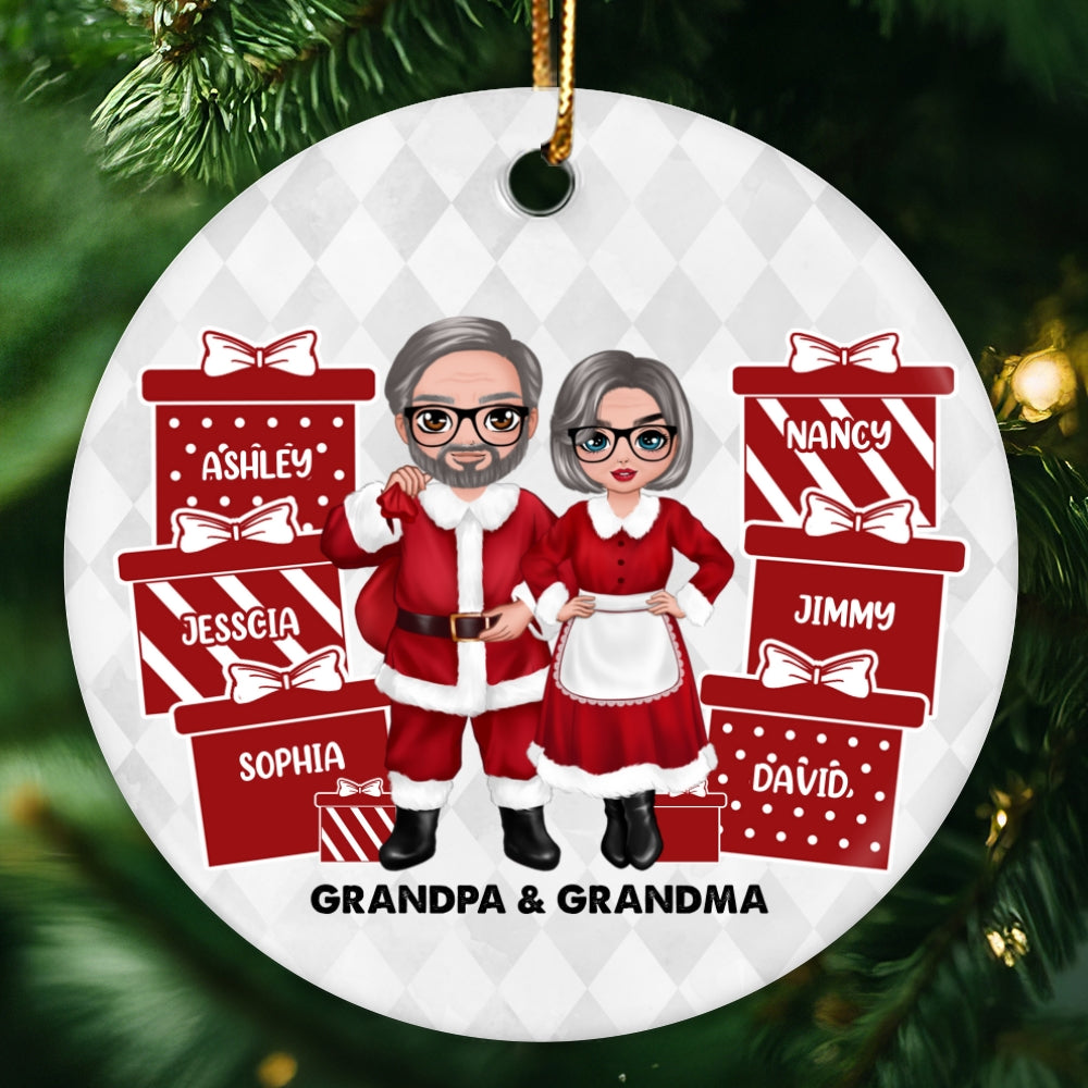 Grandma & Grandpa‘s Favorite Gifts Personalized Circle Ornament