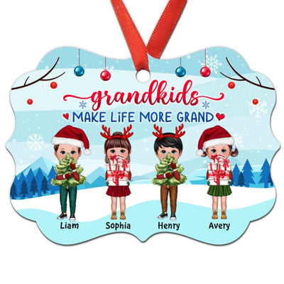 Grandkids In Snow Personalized Christmas Ornament