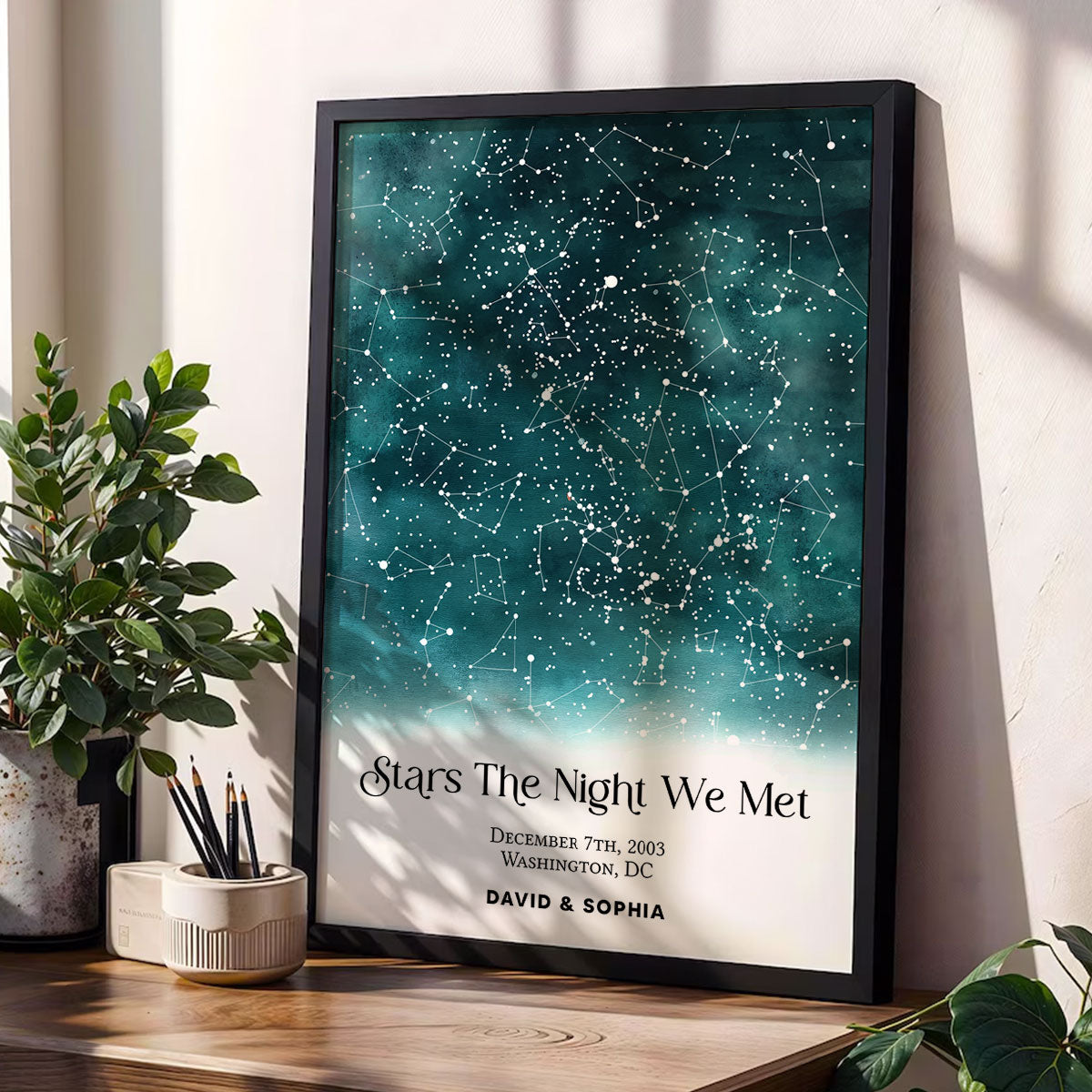 Stars The Night We Met, Unique Night Sky Map By Date & Location, Personalized Star Map Poster, Where It All Began Gift, Gift for him & for her