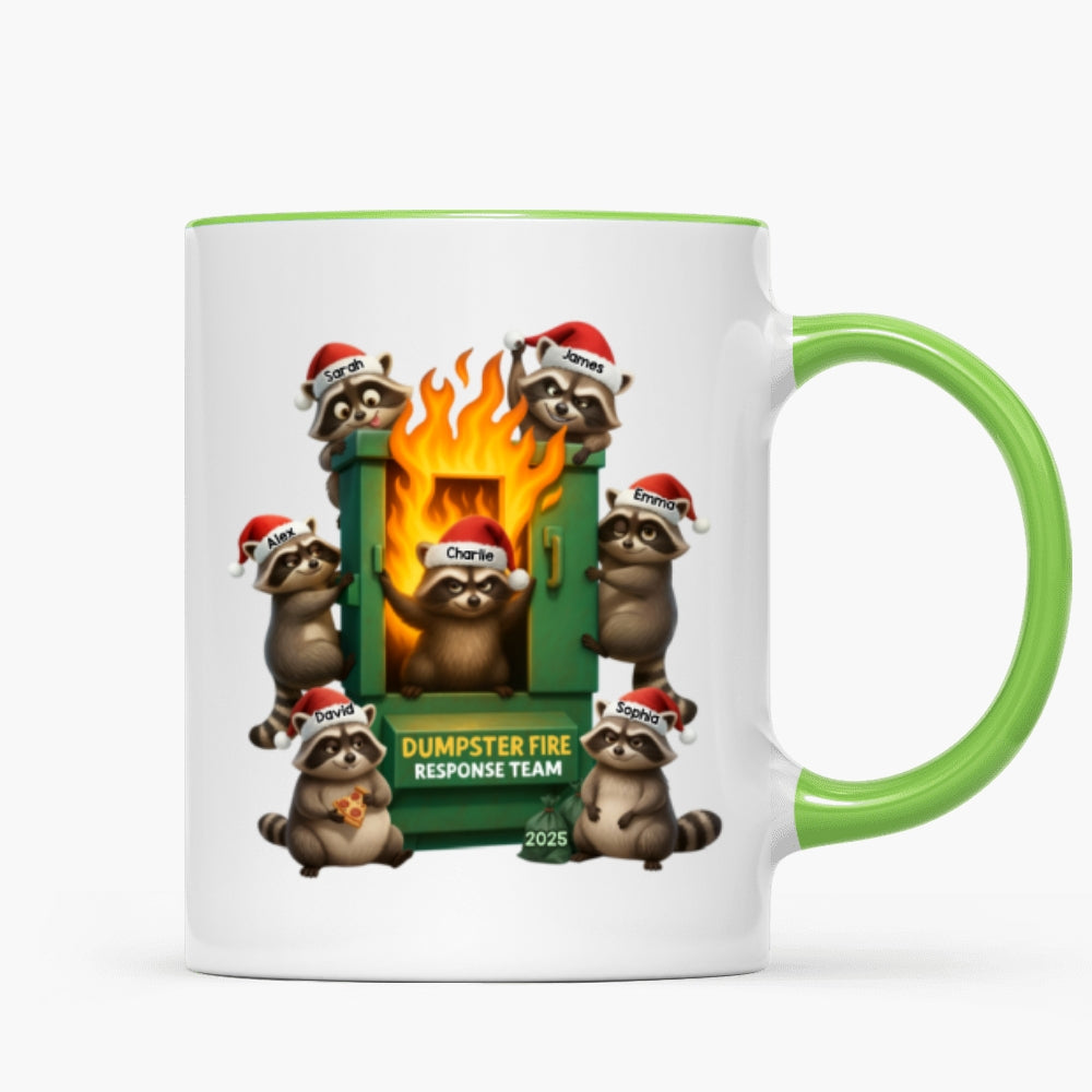 Cunning Raccoon Office Chaos Dumpster Fire Response Team - Personalized Mug - Funny Holiday Gift for Coworkers