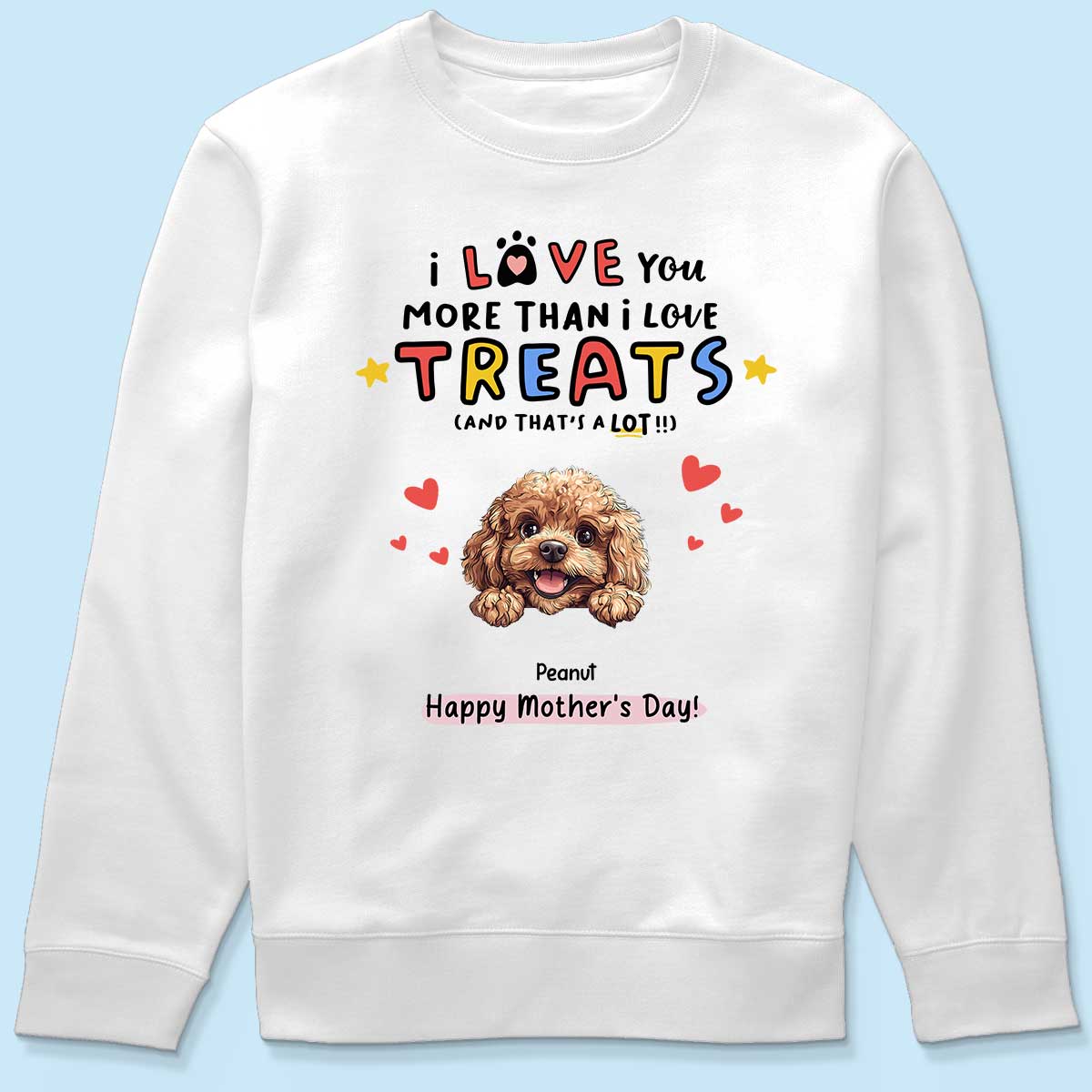 I Love You More Than I Love Treats Cartoon Peeking Dog Personalized Shirt, Gift for Dog Moms