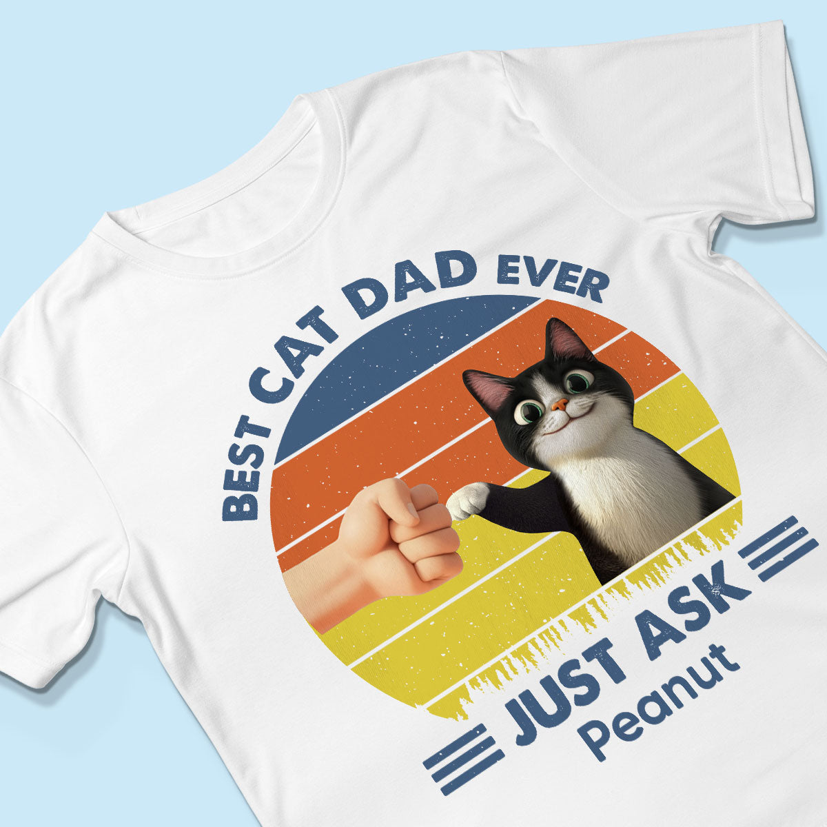Best Cat Dad Cute Cartoon Cats Personalized Shirt, Gift for Cat Dads