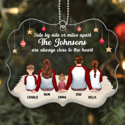 Pajamas Family Side By Side In House Personalized Acrylic Ornament