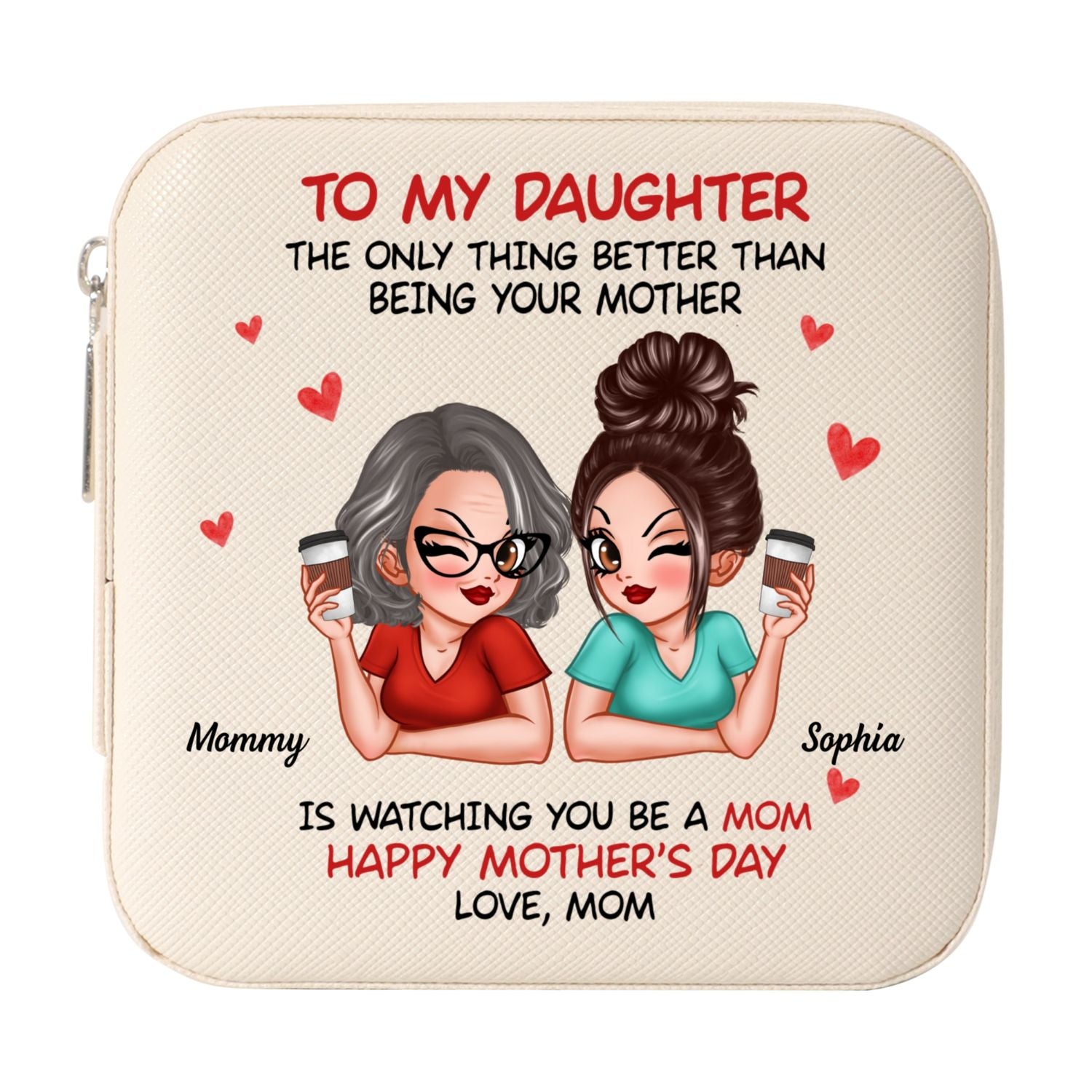 To My Daughter From Mom Happy Mother's Day Personalized Jewelry Box, Gift For Daughter