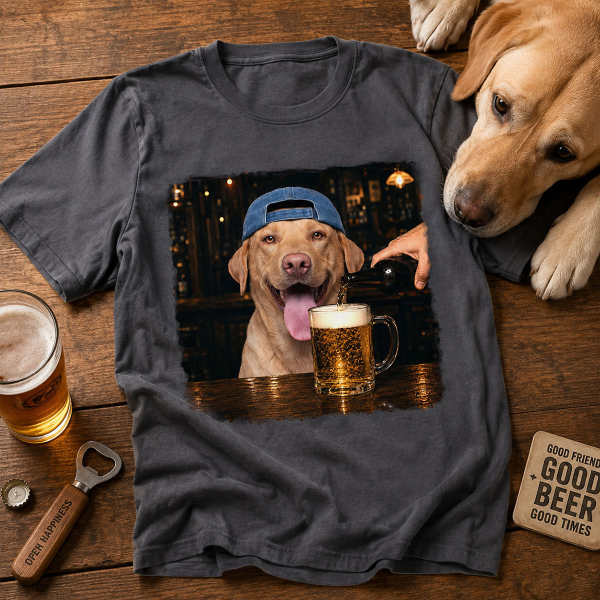Vintage Custom Pet Drinking Beer - Personalized Shirt - Beer Lover Shirt