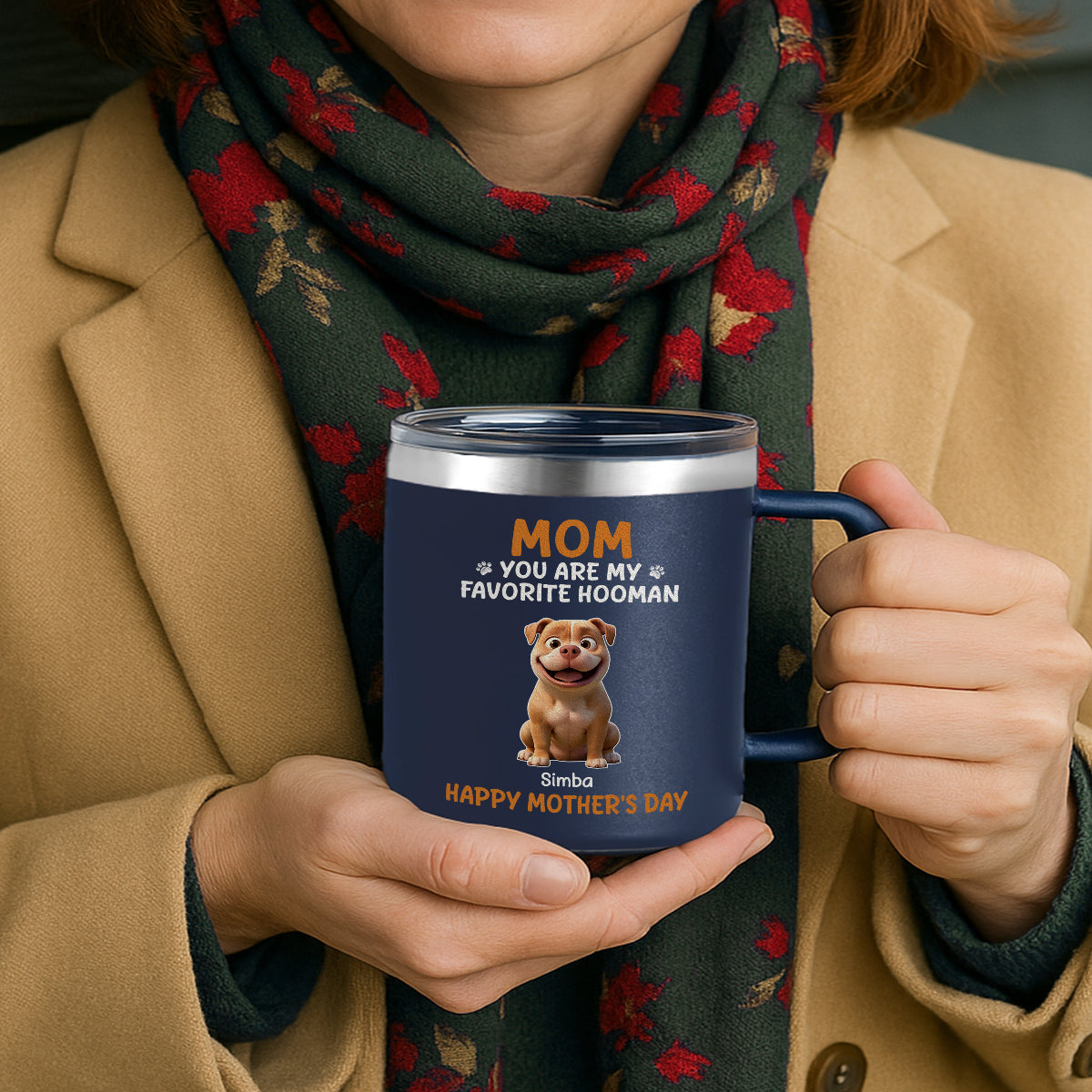 Cartoon Funny Dogs You Are My Favorite Hooman Personalized Stainless Steel Tumbler, Funny Father's Day Gift For Dog Dad