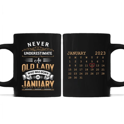 Never Underestimate An Old Lady Birthday Gift Personalized Mug