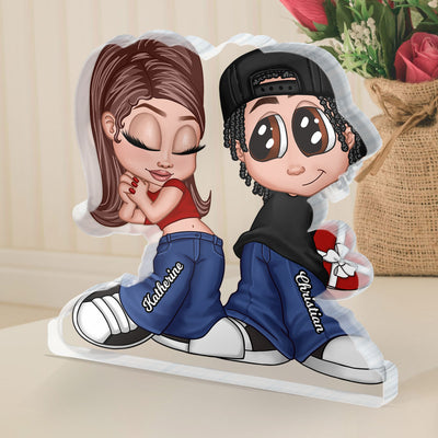 Y2K Couple Frame Gift For Him, Gift For Her Home Decor Personalized Acrylic Block Plaque