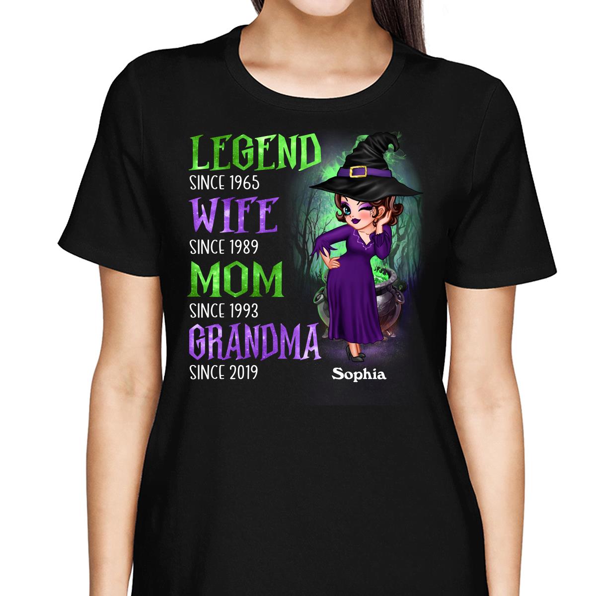 Halloween Green And Purple Legend Sassy Grandma Personalized Shirt